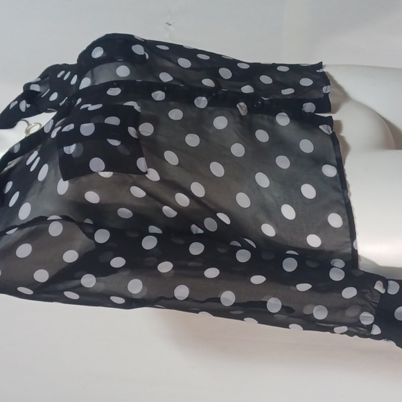 Sans kouci womens top size small in a beautiful see thru black with poka dots - Picture 2 of 6